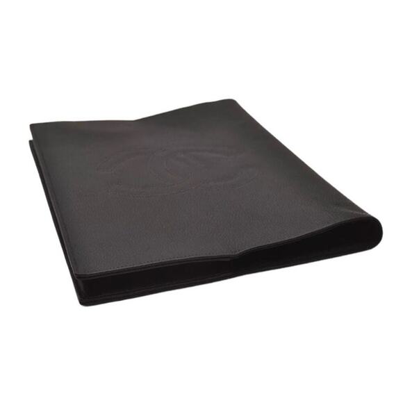 CHANEL Vintage Caviar Leather Black Diary Notebook Tablet Cover CC Stitch Motif. - Picture 12 of 14